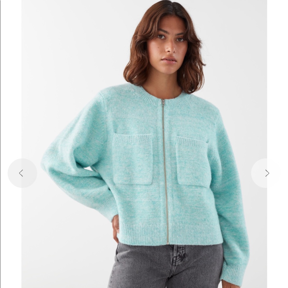 Brand new & other stories knitted zip cardigan